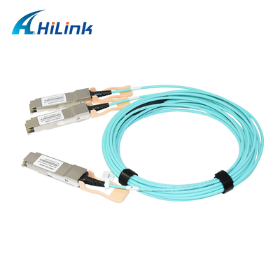 QSFP56 200G To 2xQSFP56 AOC Active Optical Cable 1 - 50m For Data Centers / Cloud Networks