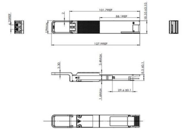 QSFP DD 400GBASE DWDM ZR 80KM ट्रांससीवर मॉड्यूल QDD-400G-ZR-S DWDM ट्यून करने योग्य SMF LC DOM 3
