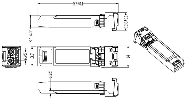 25G ZR SFP 80KM LC 25G ईथरनेट SFP ट्रांससीवर DOM 1310nm फाइबर ऑप्टिक ट्रांससीवर 4