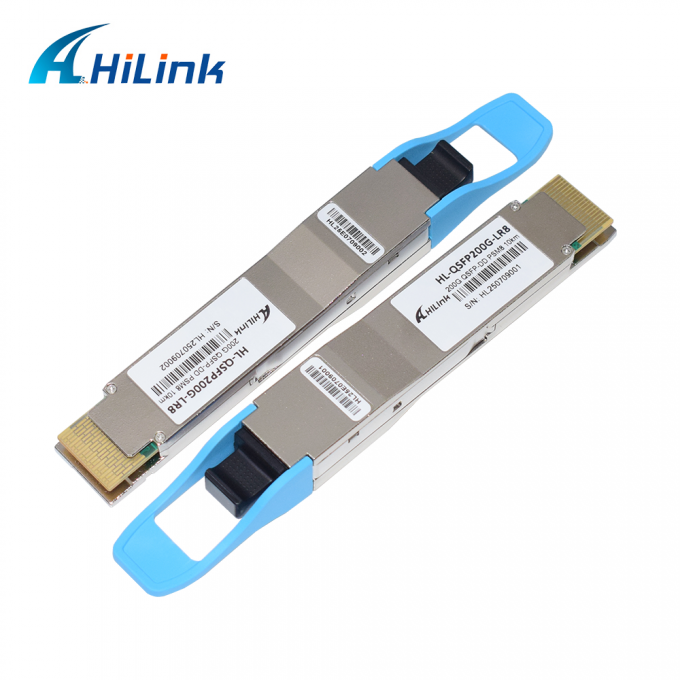 10KM 1310nm MPO16 APC 8-डिग्री DOM ऑप्टिकल ट्रांससीवर 200G QSFP DD LR8 PSM8 वेवलेंथ दूरी 1