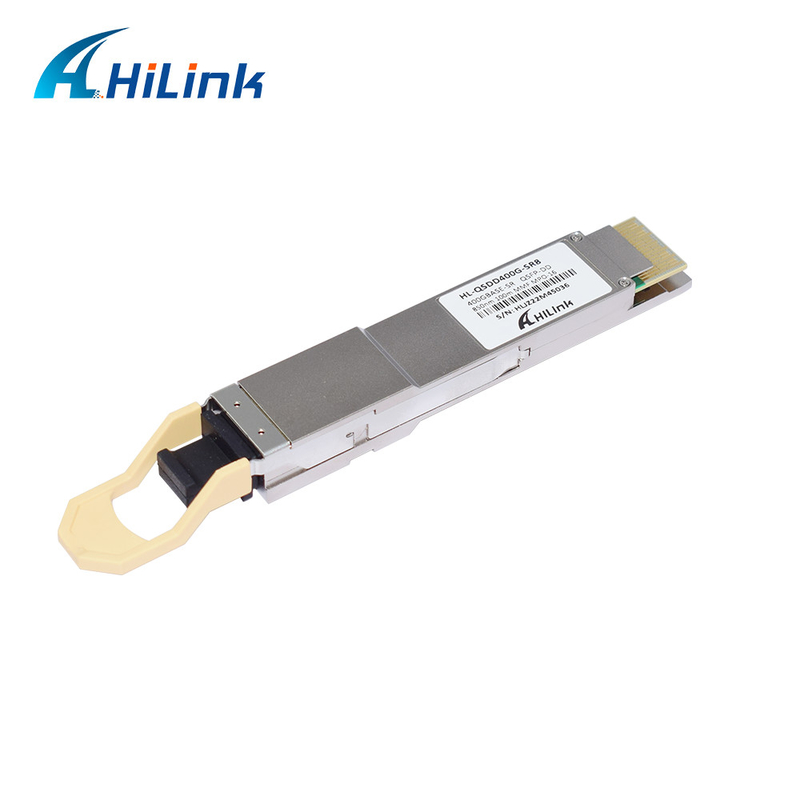 QSFP DD 400G SR8 ऑप्टिकल ट्रांसीवर मॉड्यूल फाइबर ऑप्टिक 100M MMF 850nm MPO - 16