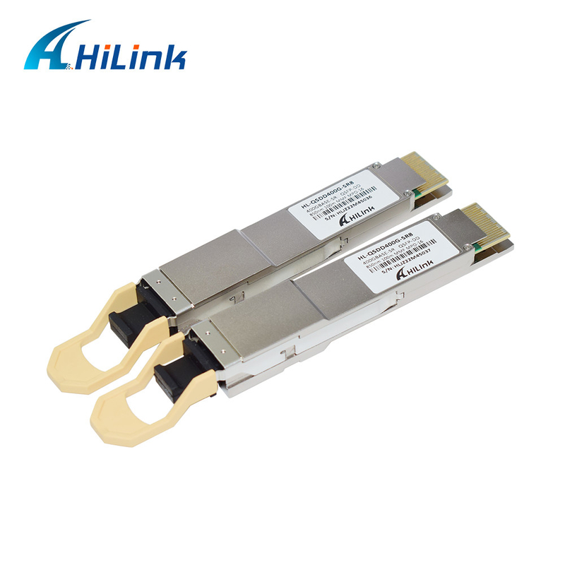 QSFP DD 400G SR8 ऑप्टिकल ट्रांसीवर मॉड्यूल फाइबर ऑप्टिक 100M MMF 850nm MPO - 16