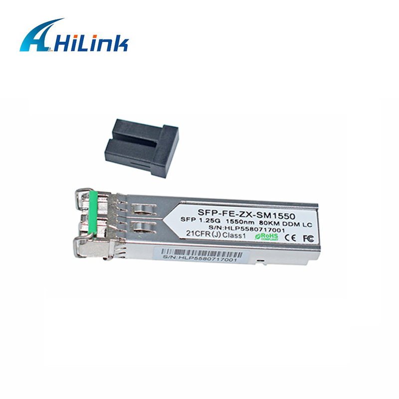 LC SFP ट्रांसीवर मॉड्यूल DOM 1.25G 1000BASE 80KM 1550nm SMF 1.25G ऑप्टिकल
