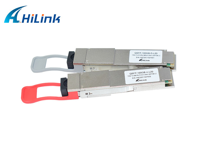 100GBASE - BX20 ऑप्टिकल ट्रांससीवर मॉड्यूल QSFP28 LAN WDM 1280nm 1310nm 20km LC सिम्पलेक्स ट्रांससीवर