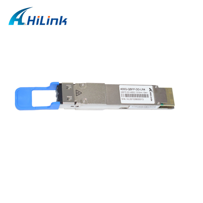 डुप्लेक्स एलसी एसएमएफ ऑप्टिकल ट्रांससीवर मॉड्यूल 400GBASE-LR4 QSFP-DD PAM4 1310nm 10km DOM