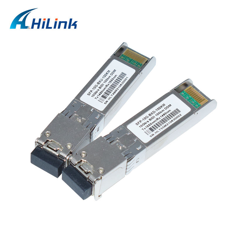 10G SFP+ BIDI 100KM Tx1490nm/Rx1550nm एलसी फाइबर ऑप्टिक ट्रांससीवर SFP-10G-BX-100KM