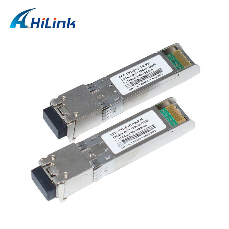 10G SFP+ BIDI 100KM Tx1490nm/Rx1550nm एलसी फाइबर ऑप्टिक ट्रांससीवर SFP-10G-BX-100KM