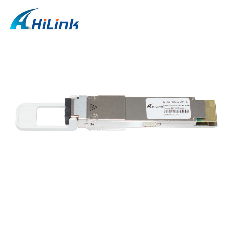 QSFP DD 400GBASE DWDM ZR 80KM ट्रांससीवर मॉड्यूल QDD-400G-ZR-S DWDM ट्यून करने योग्य SMF LC DOM