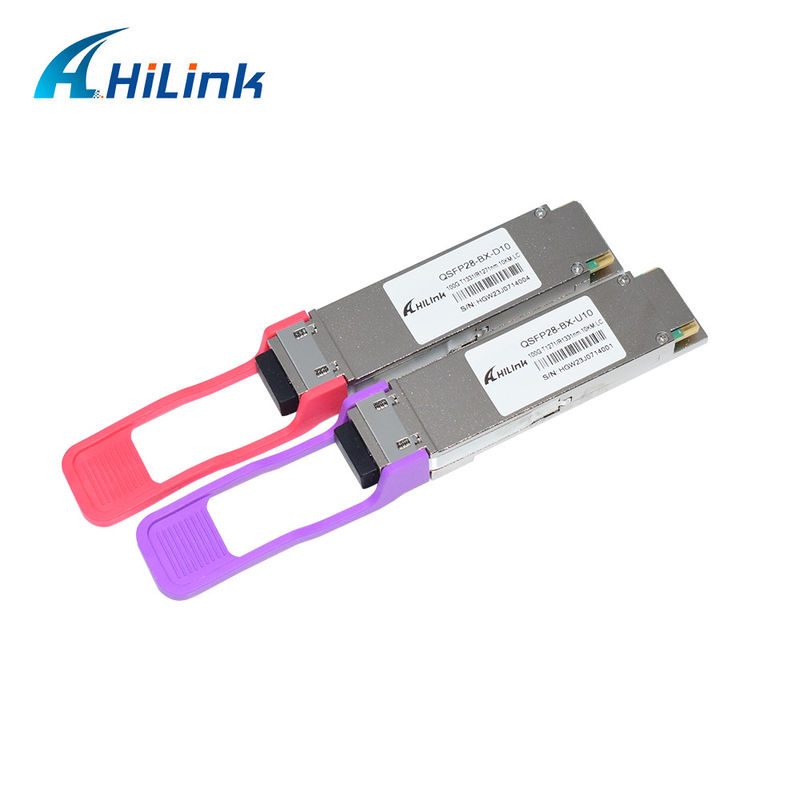 0 से 70C वातावरण के लिए 100G बेस QSFP28 BiDi मॉड्यूल 10km और 20km डेटा दर
