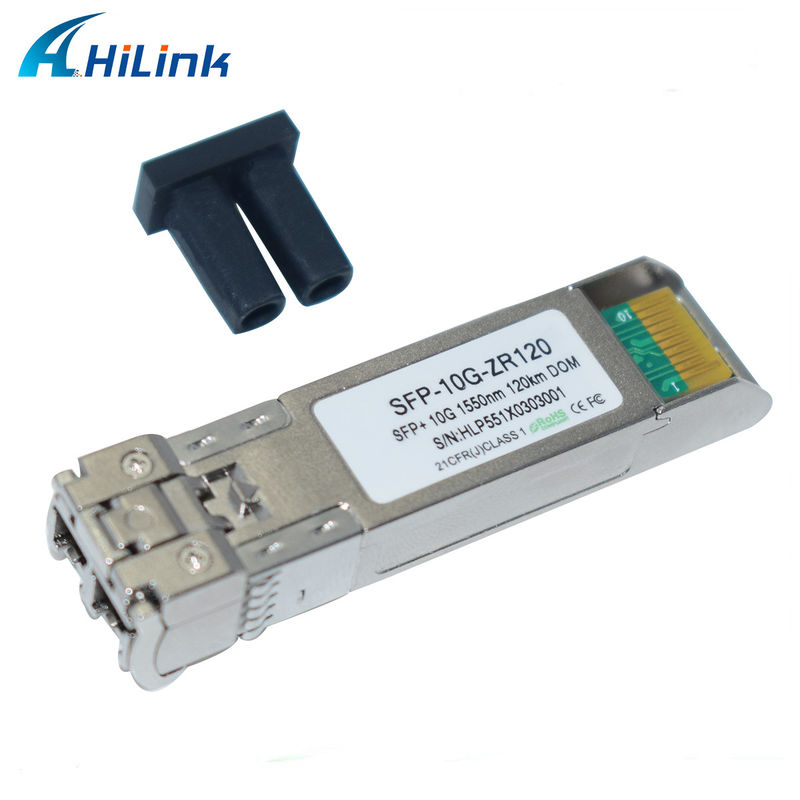 लंबी दूरी के 10G बेस SFP ZR 120KM 1550NM फाइबर ऑप्टिक ट्रांससीवर मॉड्यूल एलसी कनेक्टर के साथ संगत
