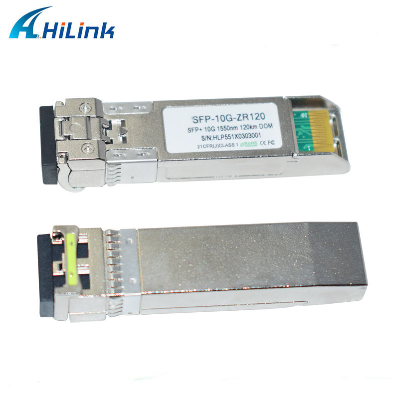 लंबी दूरी के 10G बेस SFP ZR 120KM 1550NM फाइबर ऑप्टिक ट्रांससीवर मॉड्यूल एलसी कनेक्टर के साथ संगत