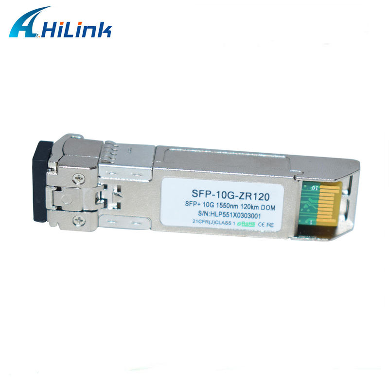 लंबी दूरी के 10G बेस SFP ZR 120KM 1550NM फाइबर ऑप्टिक ट्रांससीवर मॉड्यूल एलसी कनेक्टर के साथ संगत
