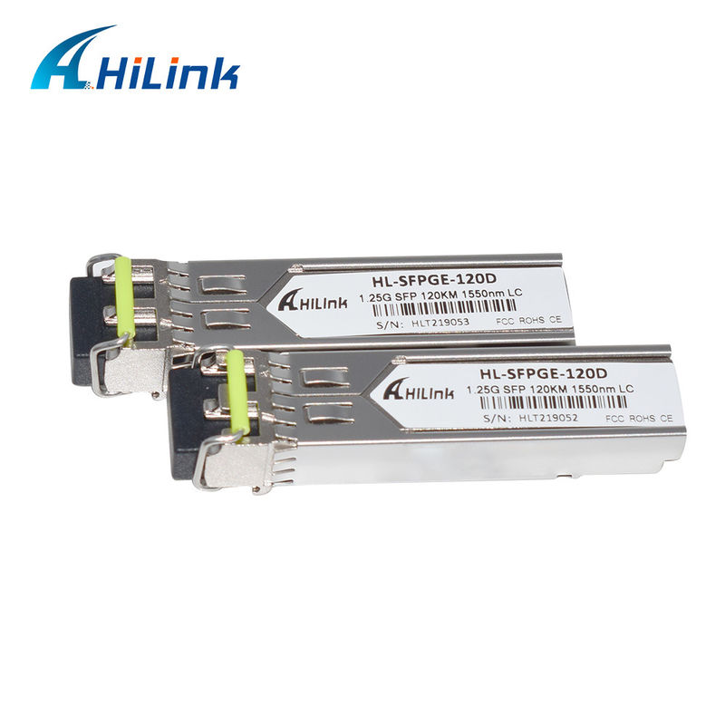 HL-SFPGE-120D HILINK 1.25G SFP ट्रांसीवर 1550nm LC कनेक्टर डीडीएम GBIC मॉड्यूल लंबी दूरी 120km पहुंच और स्थिर प्रदर्शन के लिए