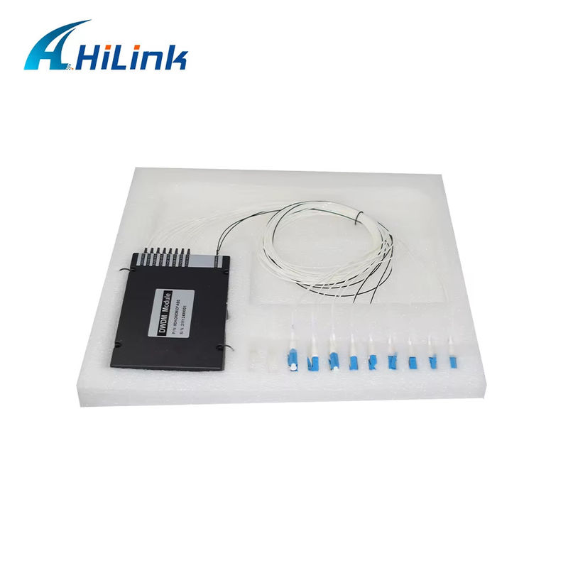 WDM उपकरण 8CH 100GHZ DWDM MUX डिमक्स ड्यूल फाइबर डुप्लेक्स LC UPC C बैंड ABS बॉक्स