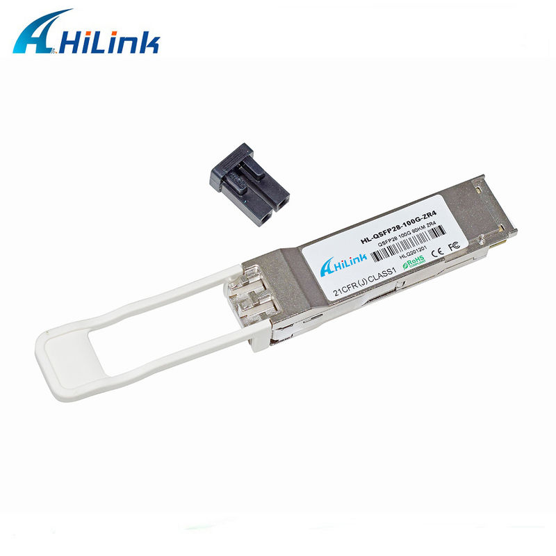 हिलिंक 100G QSFP28 ZR4 80KM LWDM 1295-1304NM SOA+PIN डुप्लेक्स कनेक्टर एलसी ट्रांससीवर मॉड्यूल