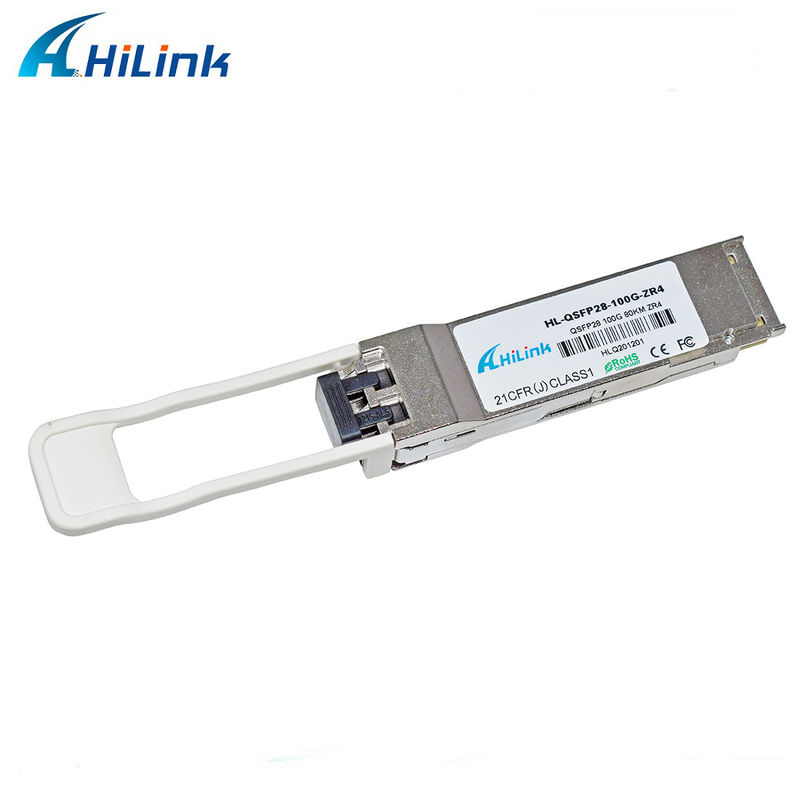 हिलिंक 100G QSFP28 ZR4 80KM LWDM 1295-1304NM SOA+PIN डुप्लेक्स कनेक्टर एलसी ट्रांससीवर मॉड्यूल
