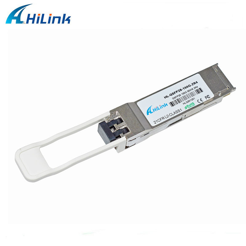 हिलिंक 100G QSFP28 ZR4 80KM LWDM 1295-1304NM SOA+PIN डुप्लेक्स कनेक्टर एलसी ट्रांससीवर मॉड्यूल