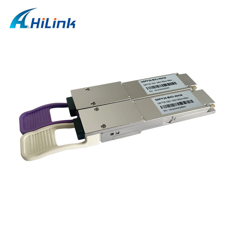 लंबी दूरी के डेटा ट्रांसमिशन के लिए 100Gb/s 80Km QSFP28 ZR4 BIDI ट्रांससीवर मॉड्यूल