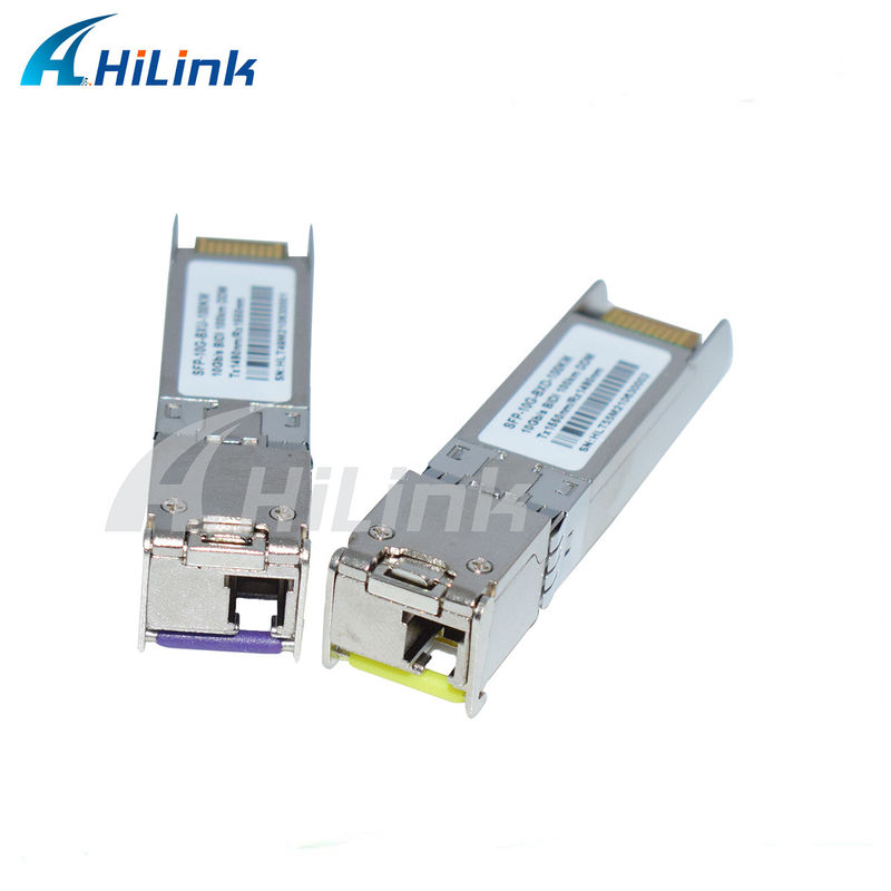 लंबी दूरी की हिलिंक 3 साल की वारंटी 10G SFP+ BIDI 100KM 1490/1550NM EML+APD ट्रांससीवर मॉड्यूल