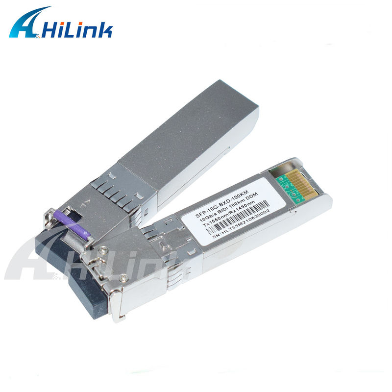 लंबी दूरी की हिलिंक 3 साल की वारंटी 10G SFP+ BIDI 100KM 1490/1550NM EML+APD ट्रांससीवर मॉड्यूल