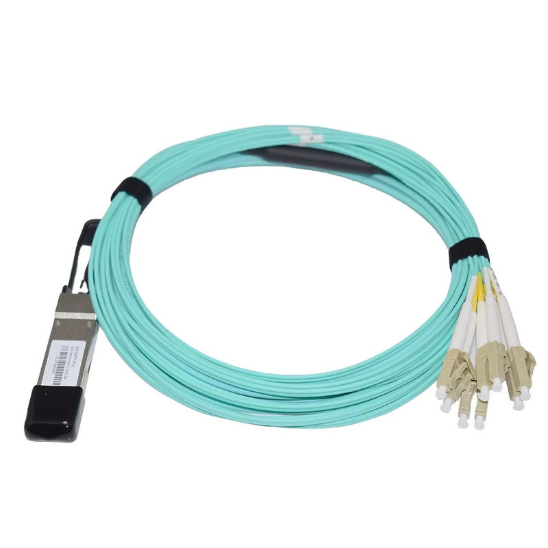40G QSFP+ से 8xLC AOC 3M ब्रेकआउट एक्टिव ऑप्टिकल केबल बहुत कम दूरी के लिए
