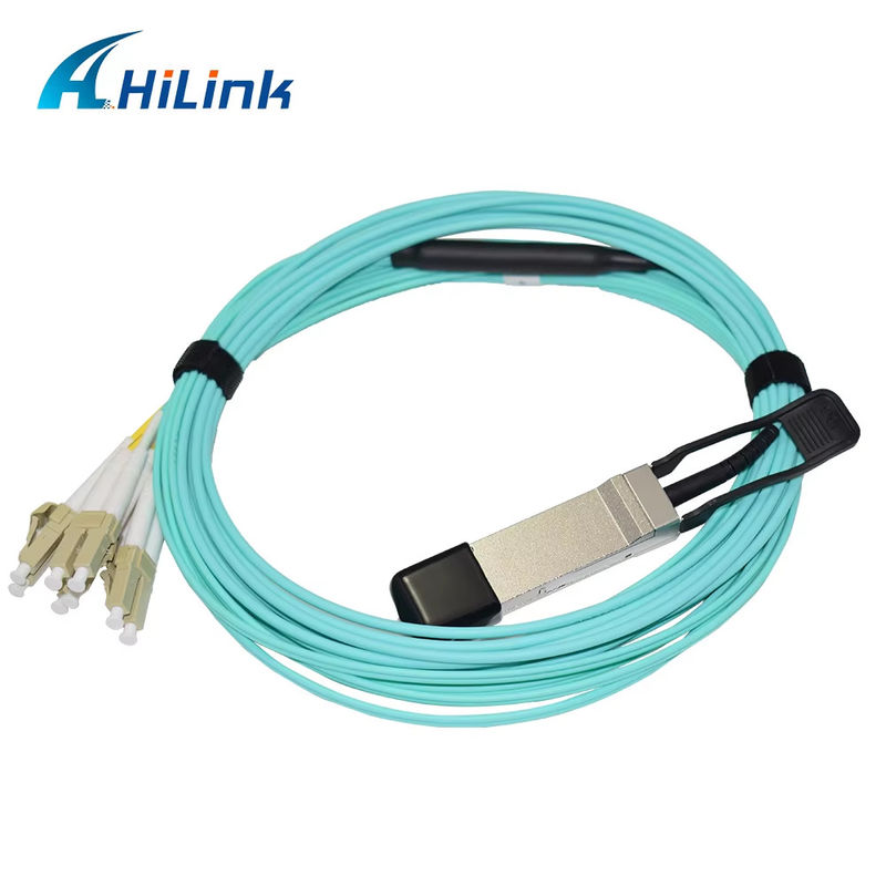 40G QSFP+ से 8xLC AOC 3M ब्रेकआउट एक्टिव ऑप्टिकल केबल बहुत कम दूरी के लिए