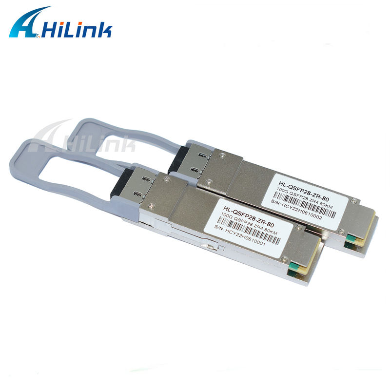 100Gb/s 80km QSFP28 ट्रांससीवर हॉट प्लग करने योग्य डुप्लेक्स LC कनेक्टर LAN WDM EML TOSA SOA पिन SMF