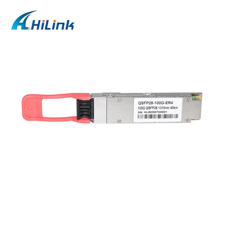 100Gb/s QSFP28 ER4 ऑप्टिकल ट्रांससीवर मॉड्यूल 40KM हॉट प्लगेबल डुप्लेक्स LC LAN WDM APD SMF RoHS-6 अनुरूप