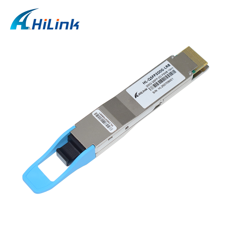 10KM 1310nm MPO16 APC 8-डिग्री DOM ऑप्टिकल ट्रांससीवर 200G QSFP DD LR8 PSM8 वेवलेंथ दूरी