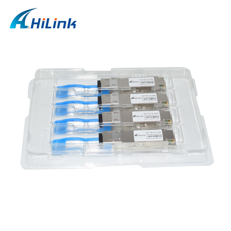 LAN WAN ईथरनेट स्विच राउटर अनुप्रयोगों के लिए 10KM हॉट प्लगेबल 100Gb/s QSFP28 CWDM4 ऑप्टिकल ट्रांससीवर मॉड्यूल