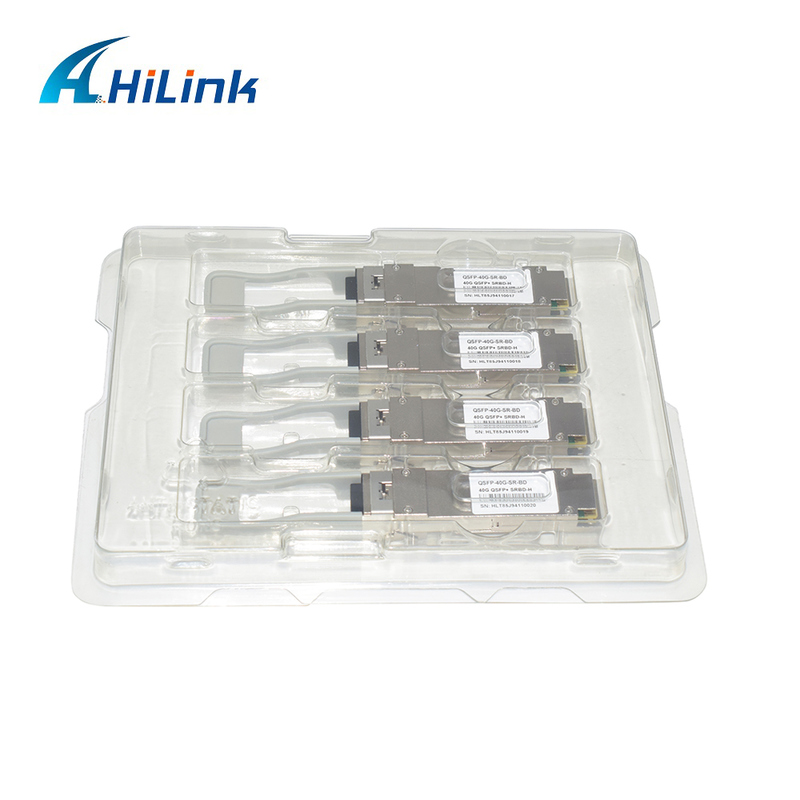 40Gb/s 100m QSFP+ फाइबर ऑप्टिक मॉड्यूल द्वि-दिशात्मक डुप्लेक्स LC हॉट प्लग करने योग्य 850/900nm MMF