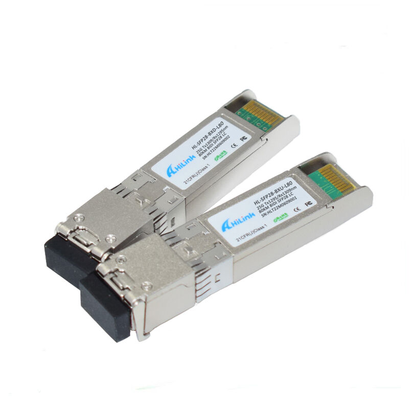 25Gb/s SFP28 BIDI Transceiver with 80km Reach and RoHS 6 Compliance Hot-Pluggable Single LC DDM