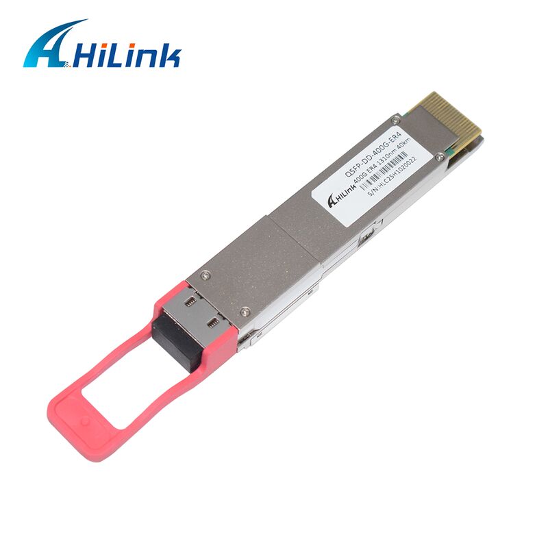 Hilink 400G QSFP-DD ER4 ऑप्टिकल ट्रांससीवर मॉड्यूल, 40km ट्रांसमिशन और OMA संवेदनशीलता <-14dBm RoHS अनुरूप