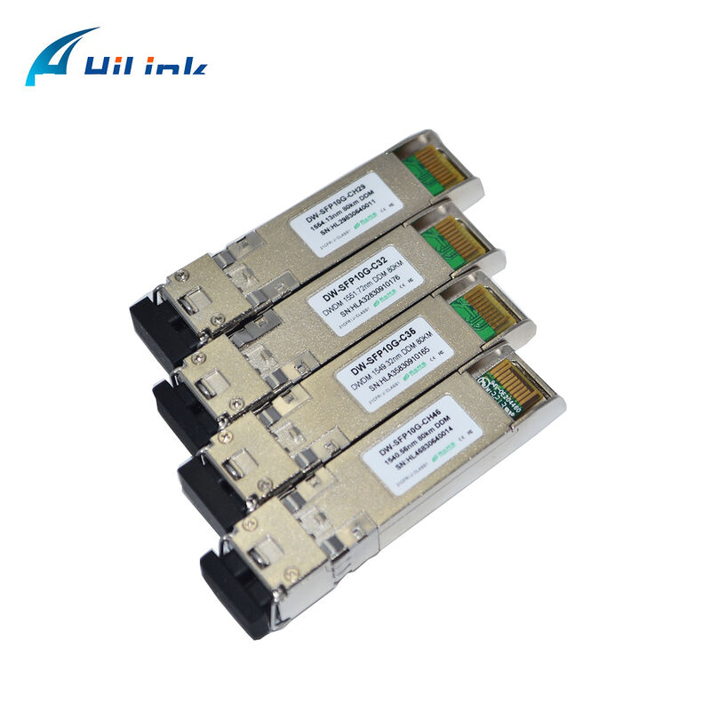 10G SFP+ DWDM ट्रांससीवर 80km 100km CH17~61 120km CH20~55 100GHz औद्योगिक वाणिज्यिक तापमान