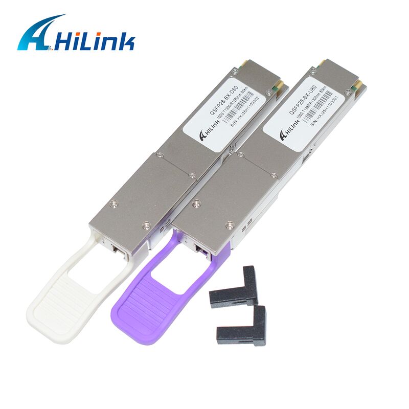 Hilink QSFP28-BX-U80/D80 100Gb/s BIDI ऑप्टिकल ट्रांससीवर मॉड्यूल 100G ईथरनेट के लिए 80km पहुंच के साथ