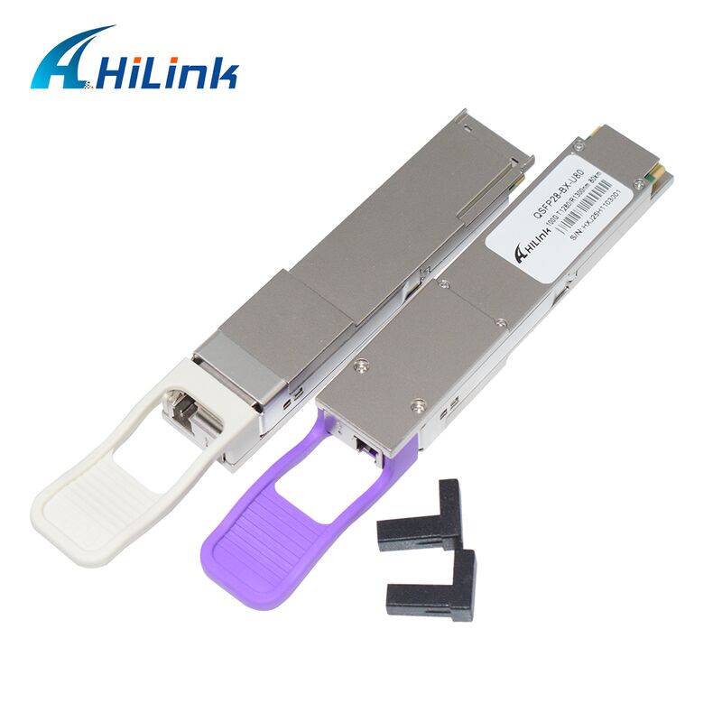 Hilink QSFP28-BX-U80/D80 100Gb/s BIDI ऑप्टिकल ट्रांससीवर मॉड्यूल 100G ईथरनेट के लिए 80km पहुंच के साथ