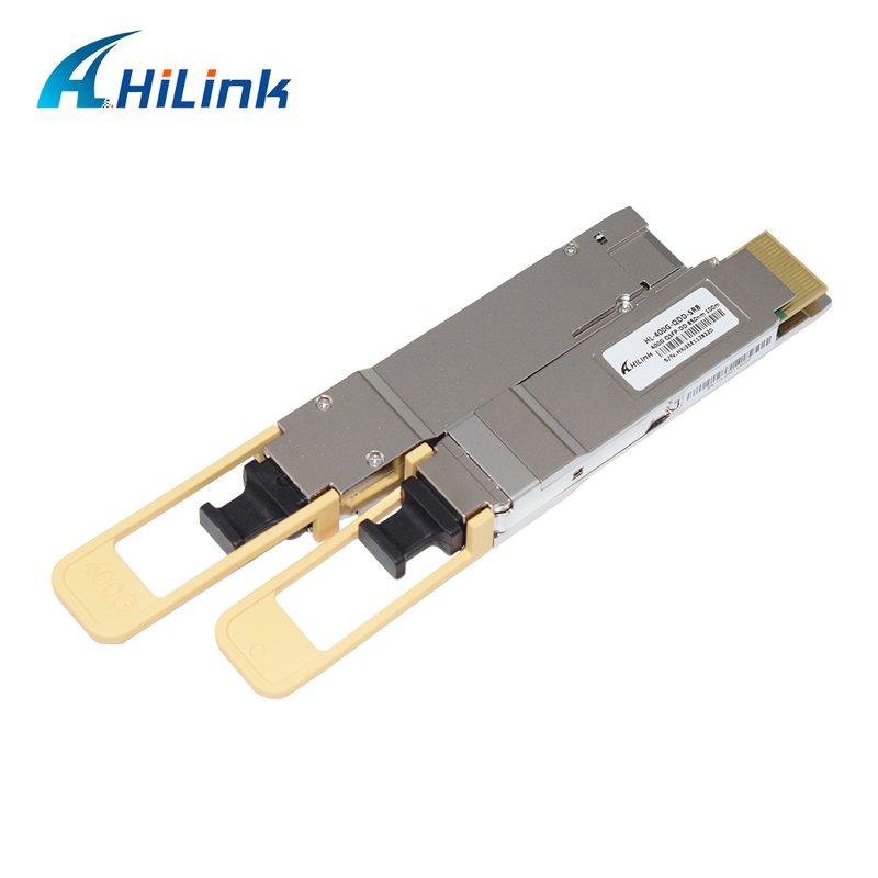 Hilink QDD-400G-SR8 QSFP-DD ट्रांससीवर 400G डाटा रेट 850nm तरंग दैर्ध्य MPO-16 कनेक्टर डायग्नोस्टिक मॉनिटरिंग के साथ