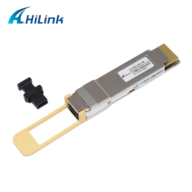 Hilink QDD-400G-SR8 QSFP-DD ट्रांससीवर 400G डाटा रेट 850nm तरंग दैर्ध्य MPO-16 कनेक्टर डायग्नोस्टिक मॉनिटरिंग के साथ