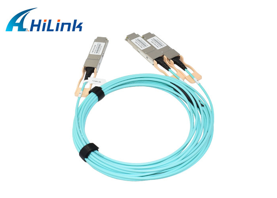 QSFP AOC ऑप्टिकल एक्टिव केबल 200G QSFP56 से 2 X QSFP28 AOC ईथरनेट केबल
