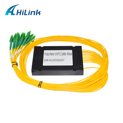 1X16 सिंगल मोड PLC ऑप्टिकल स्प्लिटर ABS बॉक्स 3mm केबल LC / APC कनेक्टर्स