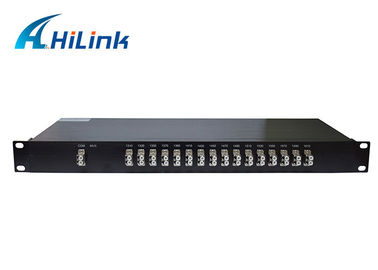 दोहरी फाइबर CWDM Mux डिमक्स मॉड्यूल 1U रैक माउंट 16ch मेटल पोर्ट 1310nm ~ 1610nm